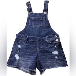 ABERCROMBIE Kids Girls size 13/14 DESTROYED JEAN BIBS